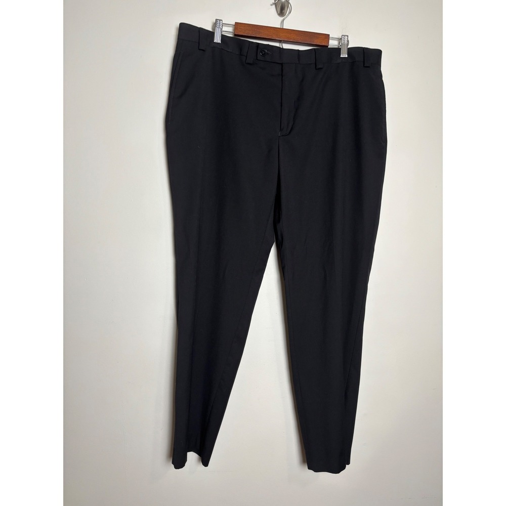 Calvin Klein Mens Dress‎ Pants 40 x 30 Black Flat Front Trousers Business Formal